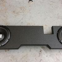 Alpine SWA12s4 subs installed in dodge quad-cab box