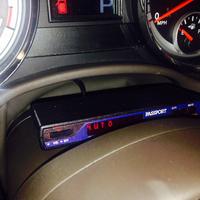 Steering column mounted detector display