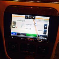 8 inch alpine radio showing navigation screen