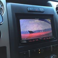 In dash unit showing backup camera