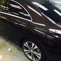 Driver side view of tinted windows