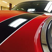 Close up of Stripes installed