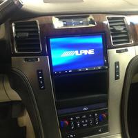 Alpine INE-Z928HD double din audio receiver in custom Cadillac Escalade