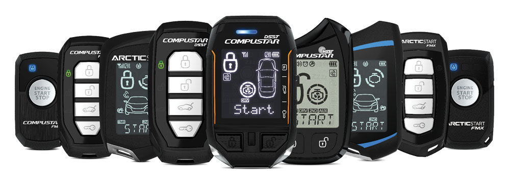 Various keyfobs and remotes for alarms